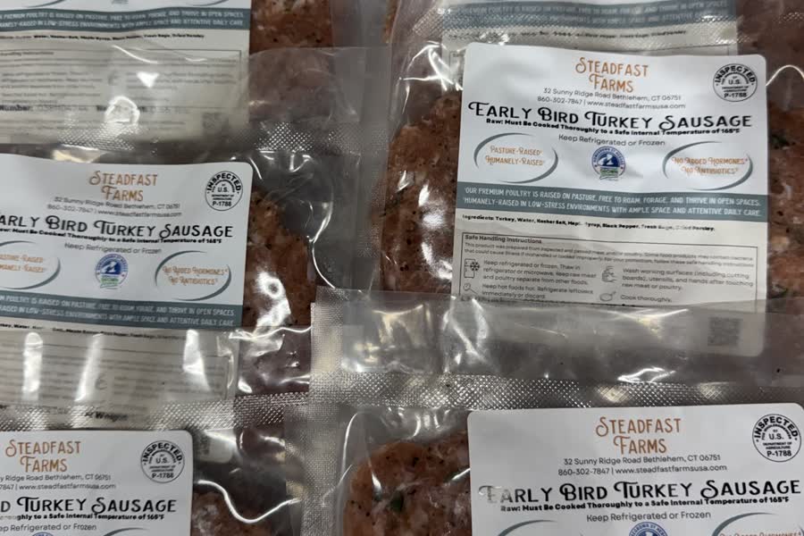 Early Bird Turkey Sausage is one example of what a bird can become after Thanksgiving. We retail these breakfast patties at $19.25 per pound. Further processing gives an unsold whole turkey another opportunity to earn throughout the year instead of forcing the farm to discount it at the end of one holiday.