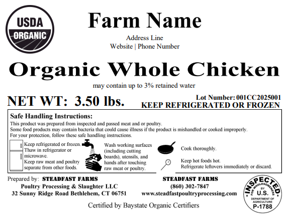 example organic label